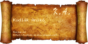 Kudlák Anikó névjegykártya
