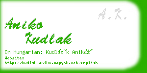 aniko kudlak business card